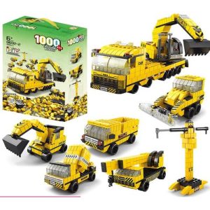 Diy plastic Truck building blocks for children set of 1000 pieces - multi color