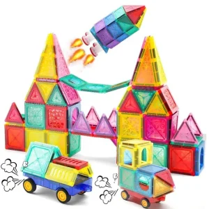 DIY Magnetic Tile Construction Blocks 60 pieces