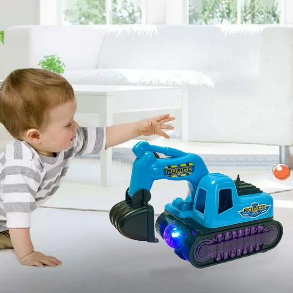 Construction Electric Toy, Kids Toys Excavator Model, Electric Universal Music Glowing Educational Toys For Kids. - Image 3