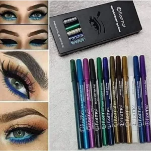 Flormar 12 pcs Colorful Waterproof And Long Lasting Pencil Eyeliner.