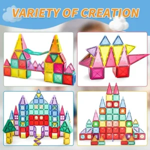 DIY Magnetic Tile Construction Blocks 62 pieces