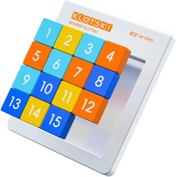 Liang Cuber QY Toys Macaron color 4x4 Puzzle Magnetic Sliding Number Puzzle,15-Digit Version ABS Brain Teasers Toy