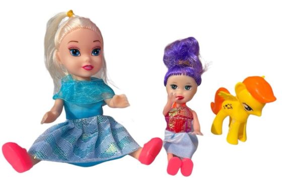 Doll with Little Horse - Beautiful Eyes Nice Dress Bright Color (Random Colors and Design) - Image 2