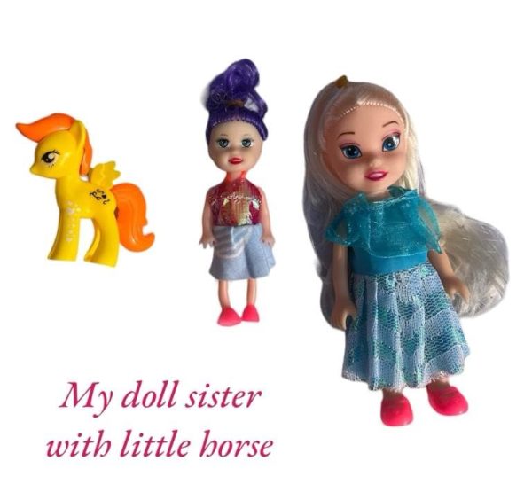 Doll with Little Horse - Beautiful Eyes Nice Dress Bright Color (Random Colors and Design) - Image 3
