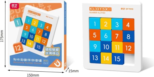 Liang Cuber QY Toys Macaron color 4x4 Puzzle Magnetic Sliding Number Puzzle,15-Digit Version ABS Brain Teasers Toy - Image 4