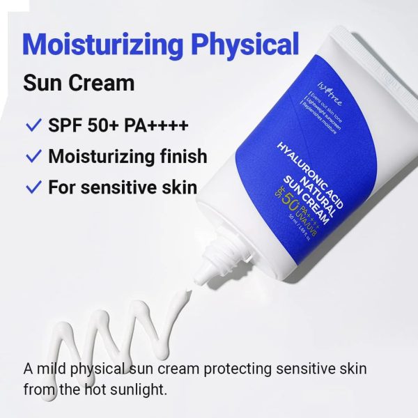 IsNtree Hyaluronic Acid Natural Sun Cream SPF 50 + PA++++, Moisturizing Physical Sun Block, 50 ml. - Image 5