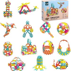 138 Pieces Building Blocks Kids STEM Toys Versatile Fun Combination Toys