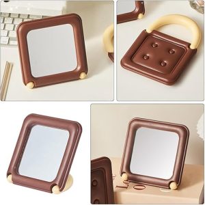 Chocolate table mirror, cosmetic mirror