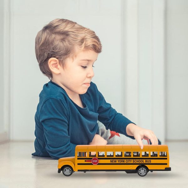 Yellow School Bus Play Vehicles with Sounds and Light TQ123-36A - Image 2