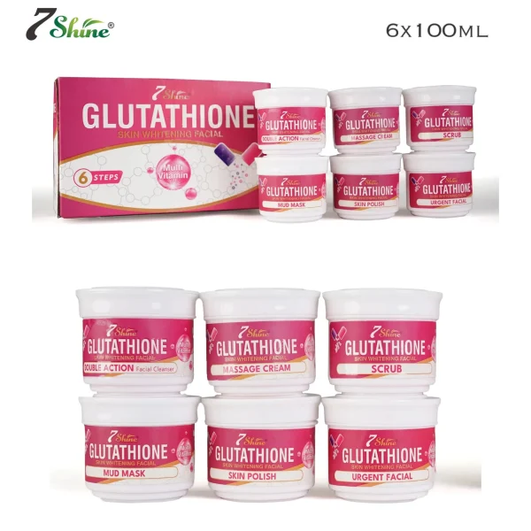 7 Shine Glutathione Skin Whitening Facial Kit 6x100ml