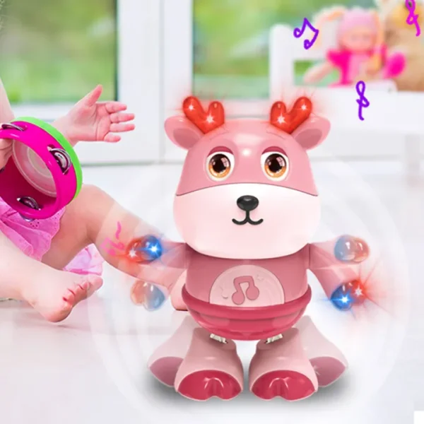 Dancing Cute Deer Eye-catching Educational Little Deer Toy For Kids. - Image 3