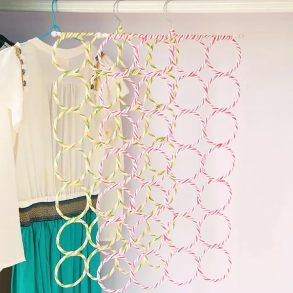 Scarves Holder Collapsible Space-Saving Plastic Shawl Towels Hanger for Wardrobe - Image 2