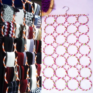 Scarves Holder Collapsible Space-Saving Plastic Shawl Towels Hanger for Wardrobe