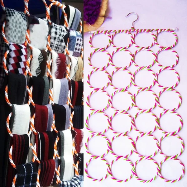 Scarves Holder Collapsible Space-Saving Plastic Shawl Towels Hanger for Wardrobe