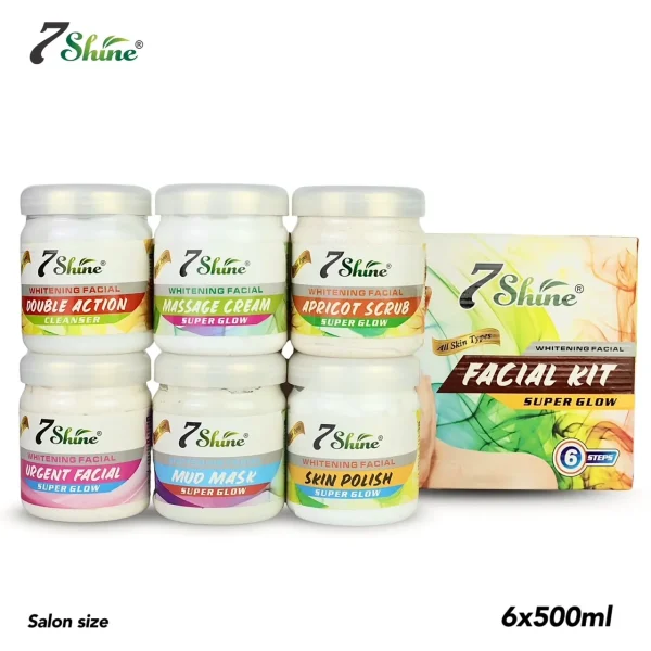 7 Shine Whitening Facial Kit  Instant Glow 500ML 6 IN 1