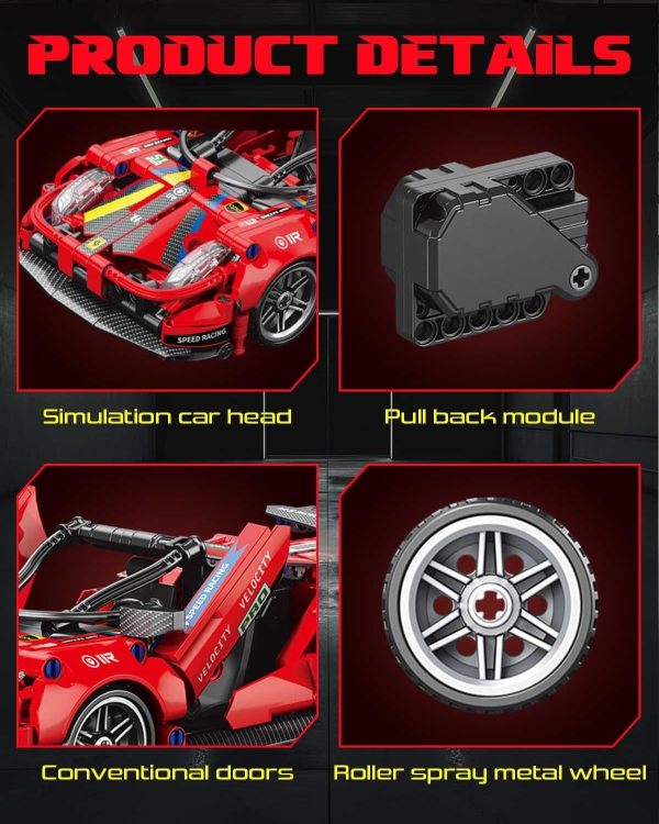 Speed Building-Block Race-Car Set, 1:18 Technical Model Kit - Image 5