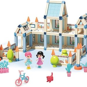 Dollhouse Creative Building Blocks 233pcs Dollhouse Building Toy Set for Girls Ages 3-8