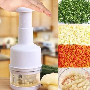 Handy Press Chop Onion Vegetable Chopper Cutter with Stainless Steel Cutting Knife Kitchen Gadget