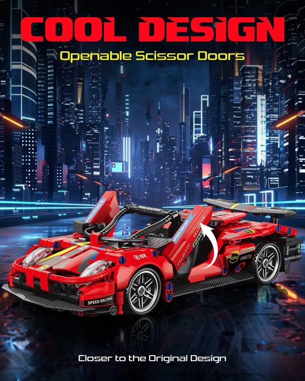 Speed Building-Block Race-Car Set, 1:18 Technical Model Kit - Image 2