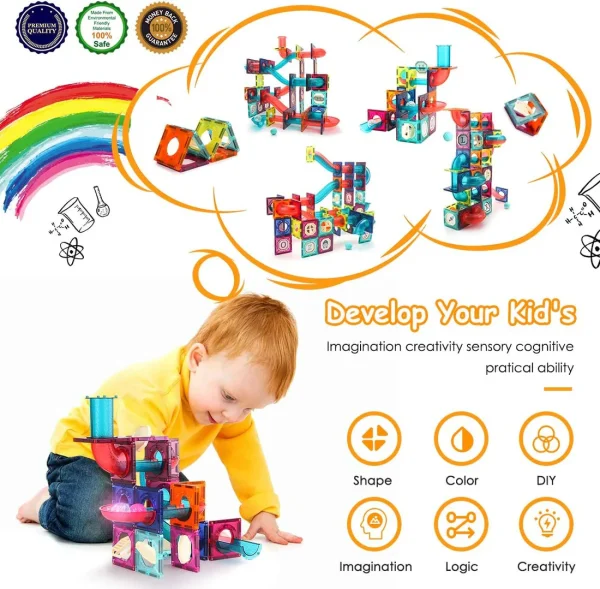 Magnetic Tiles Constructor Designer Building Blocks Bricks - Image 2