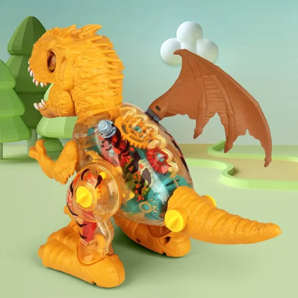 Gear Dinosaur Toy, Walking Dinosaur Toy with Light and Music, Roaring Robot Dragon Spray Dinosaur, Walking Dinosaur Toy For kids. - Image 3