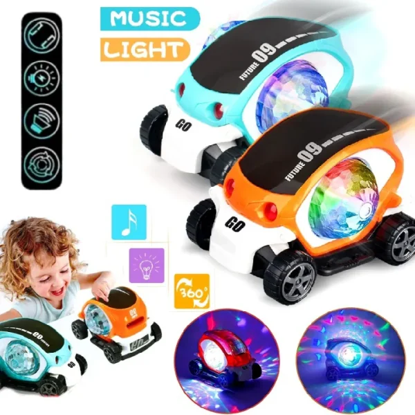 09 Future Car Rotate 360° with Flashing Light And Music For Kids. - Image 2