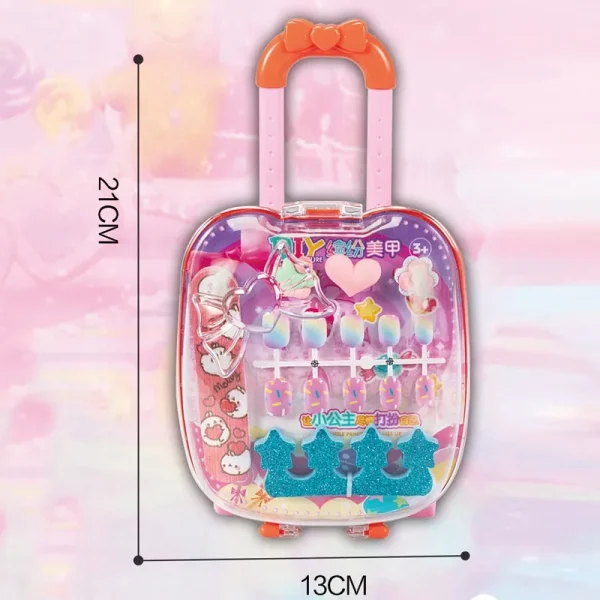 Girl Princess DIY NAIL CARE Jewelry Box Trolley Box HS0059E - Image 6