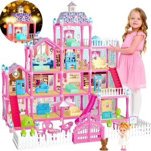 Doll House for Girls,13 Rooms Dollhouse with Dolls Figure