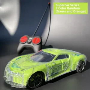 Remote Control Battery Operated Racing Car with Colorful LED Lights For kids.