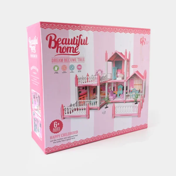 Dreamy Pink Dollhouse Playset For Girls - Image 4
