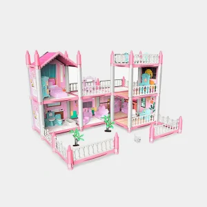 Dreamy Pink Dollhouse Playset For Girls