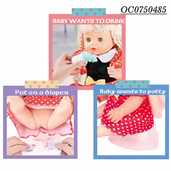 High Quality Funny Mini Soft Baby Doll and Trolley Play Set Toy for Girls - Image 4