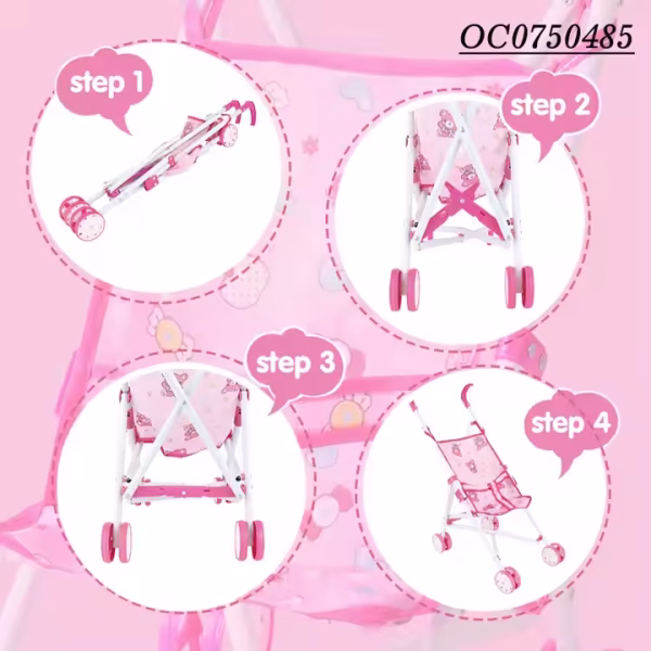 High Quality Funny Mini Soft Baby Doll and Trolley Play Set Toy for Girls - Image 2