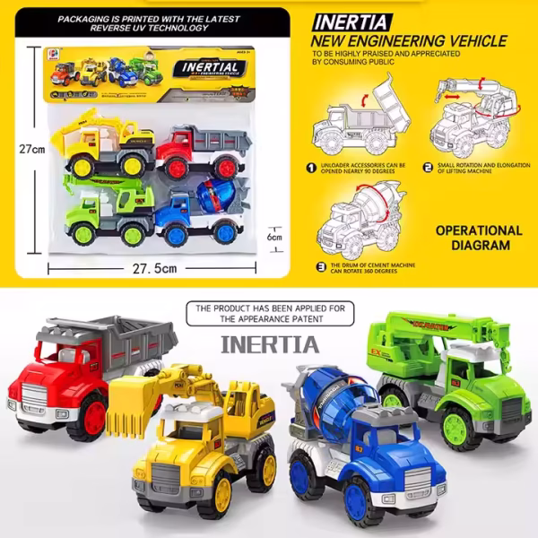 Kids Excavator Engineering Vehicles Construction Truck Set 8899-24 - Image 5