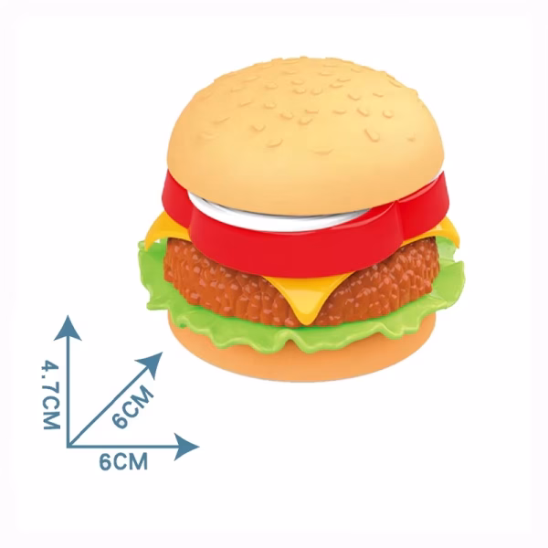 Mini Hamburger Pieces Toy Set Plastic Stem Mini Toys for Kids M106 - Image 4