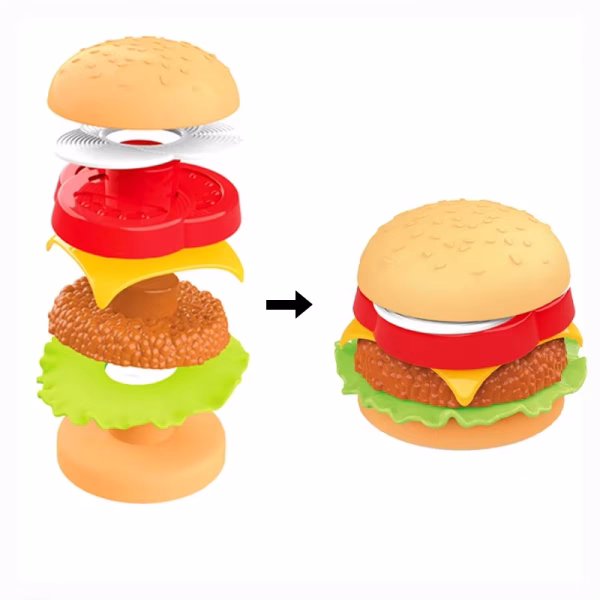 Mini Hamburger Pieces Toy Set Plastic Stem Mini Toys for Kids M106 - Image 2