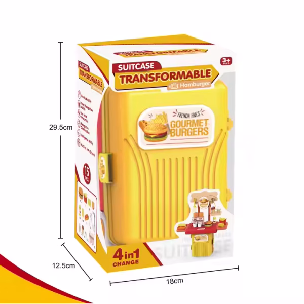 4 in 1 French-fries & Hamburger Cooking Fun Kitchen Play Set Toy for Kids CK05B - Image 4
