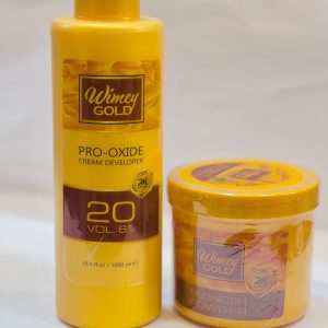 Wimsy Gold Pro Oxide Cream Developer And Blonder Powder, Face And Full Body Polisher, 1000 ml.