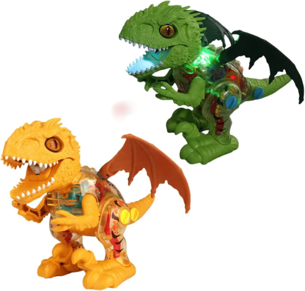 Gear Dinosaur Toy, Walking Dinosaur Toy with Light and Music, Roaring Robot Dragon Spray Dinosaur, Walking Dinosaur Toy For kids.