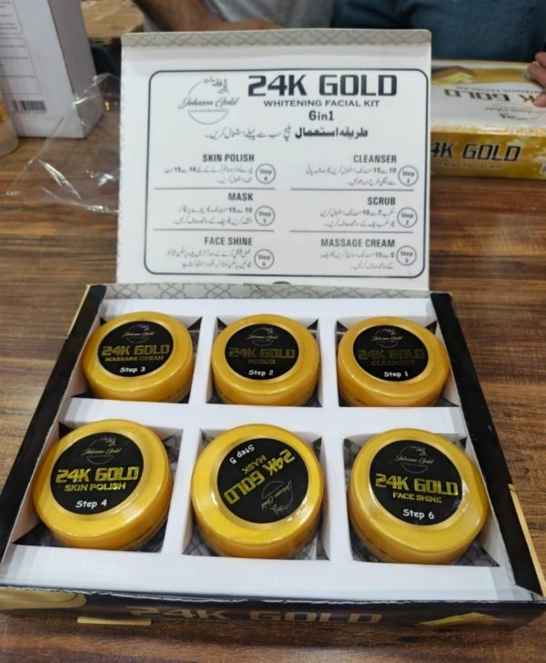 6 in 1 24 K Gold Whitening Facial Kit.