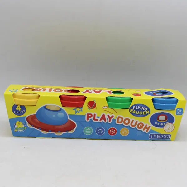 Kids Play Dough Flying Saucer 4 Colorful Jars Small  - Image 3