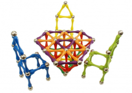 Magnetic Building Blocks, Magnetic Construction Toy, Magnetic Construction Sticks Set, Magnetic Toy, 63 Pieces Magnetic Building Set