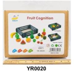 Wooden Cutting Fruit  Play Toy with Cutter Kids Pretend Kitchen Educational Learning Toys YR0020