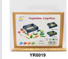 Wooden Cutting vegetable Play Toy with Cutter Kids Pretend Kitchen Educational Learning Toys YR0019