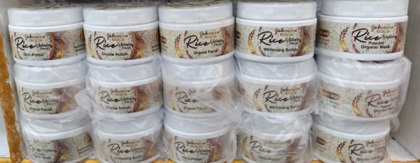 JOHNSON Gold Pure Organic Skin Care Rice Whitening Facial 350gm each Jars
