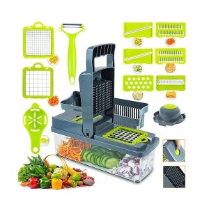 Vegetable Chopper, 14 in 1 Mandoline Vegetable Slicer, Food Chopper for Potato Onion Salad Fruit Veg Cutter