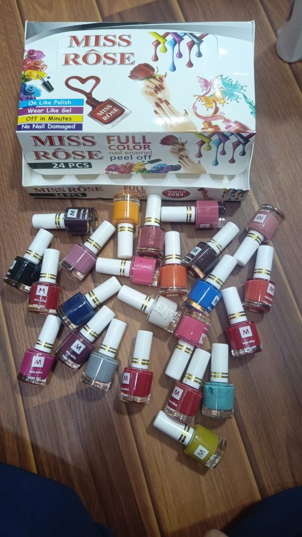 MISS ROSE BRANDED ULTIMATE PEEL-OFF NAIL POLISH ULTRA LONG-LASTING 24 pc