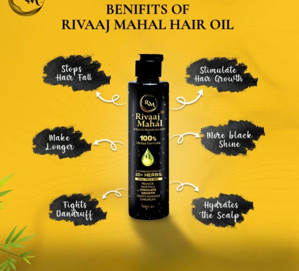 Rivaaj Mahal Herbal Hair Oil 200ml - Image 4