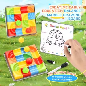 Children's Educational Drawing Board Toys Balance Ball Track Building Blocks, Color Writing Board Puzzle Toys