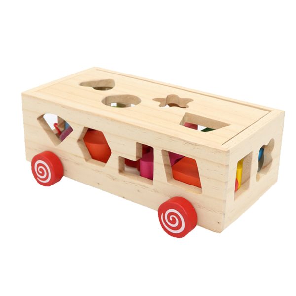 Wooden Pull Shape Along Toy Car Learning Adventure For Kids - Image 4